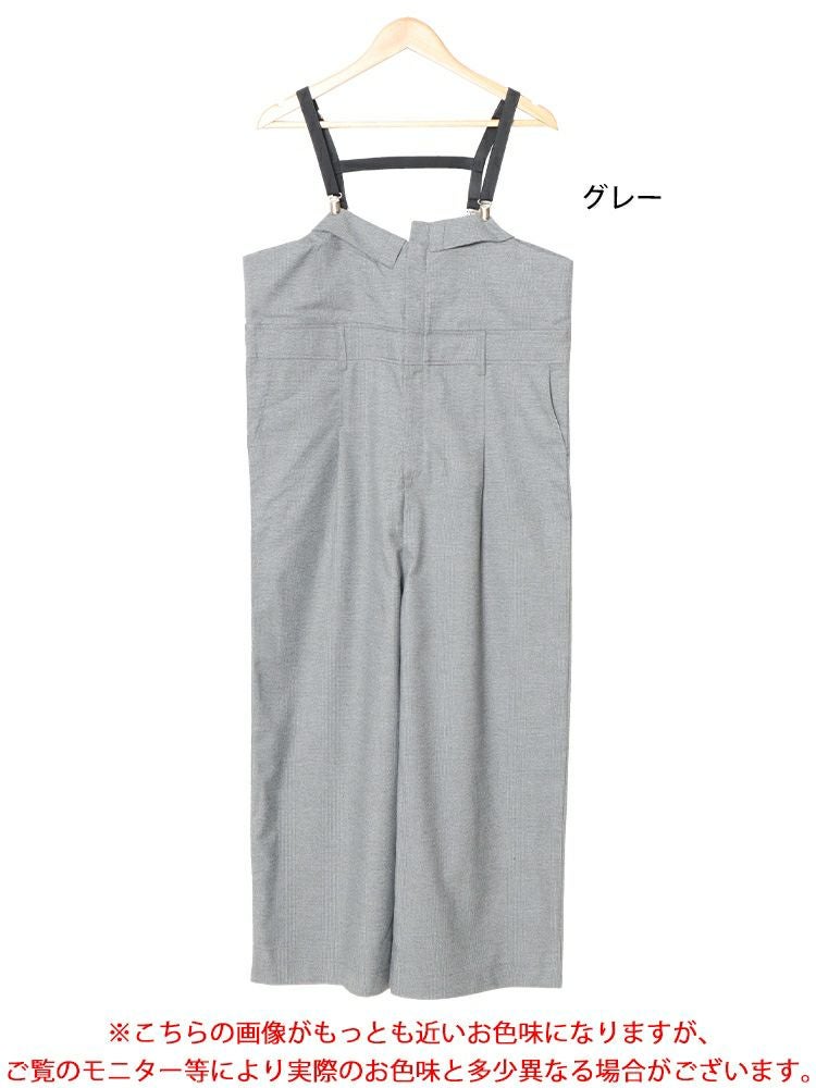 大きいサイズ レディース サスペンダー付きグレンチェックサロペット　sw-0674