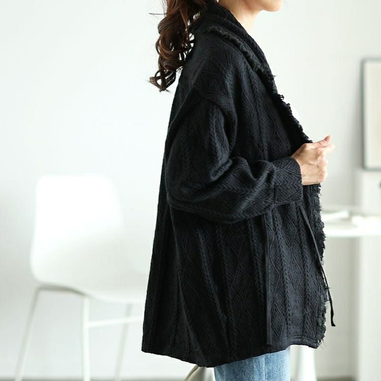 大きいサイズ レディース フリンジガウンカーディガン　jp506