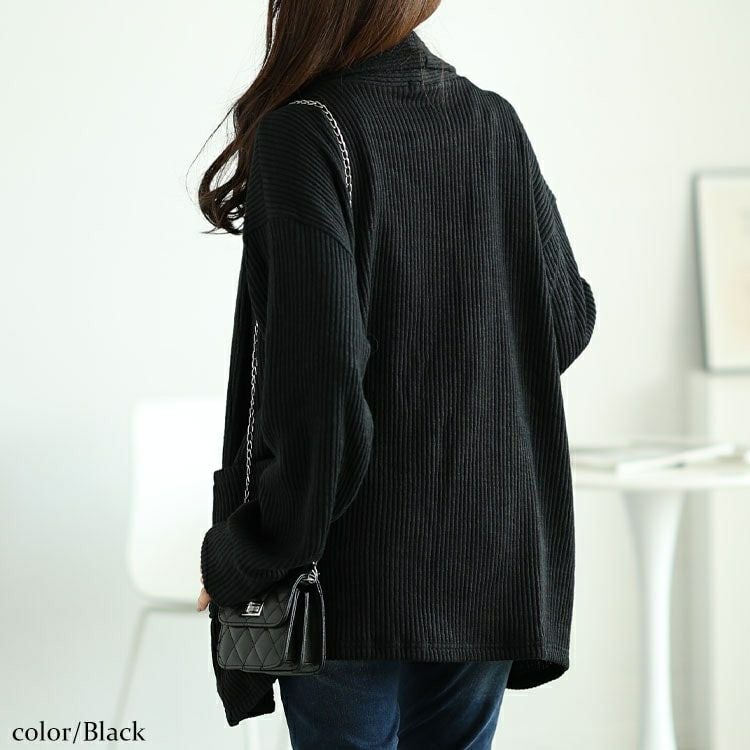 大きいサイズ レディース 太リブニットスキッパーカーディガン　jp505