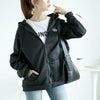 大きいサイズ レディース 裏起毛袖ラインジップアップパーカー　goldy-1613 ブラック