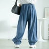 大きいサイズ レディース バルーンワイドデニムパンツ　goldy-1606 ブルー