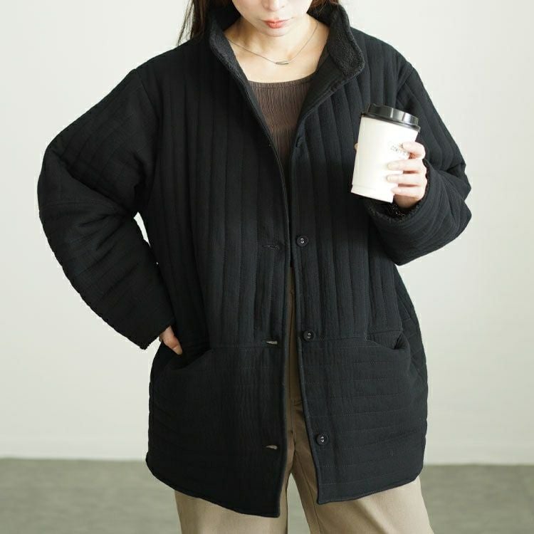 大きいサイズ レディース 軽量ガーゼキルティング中綿ジャケット　nw-24043