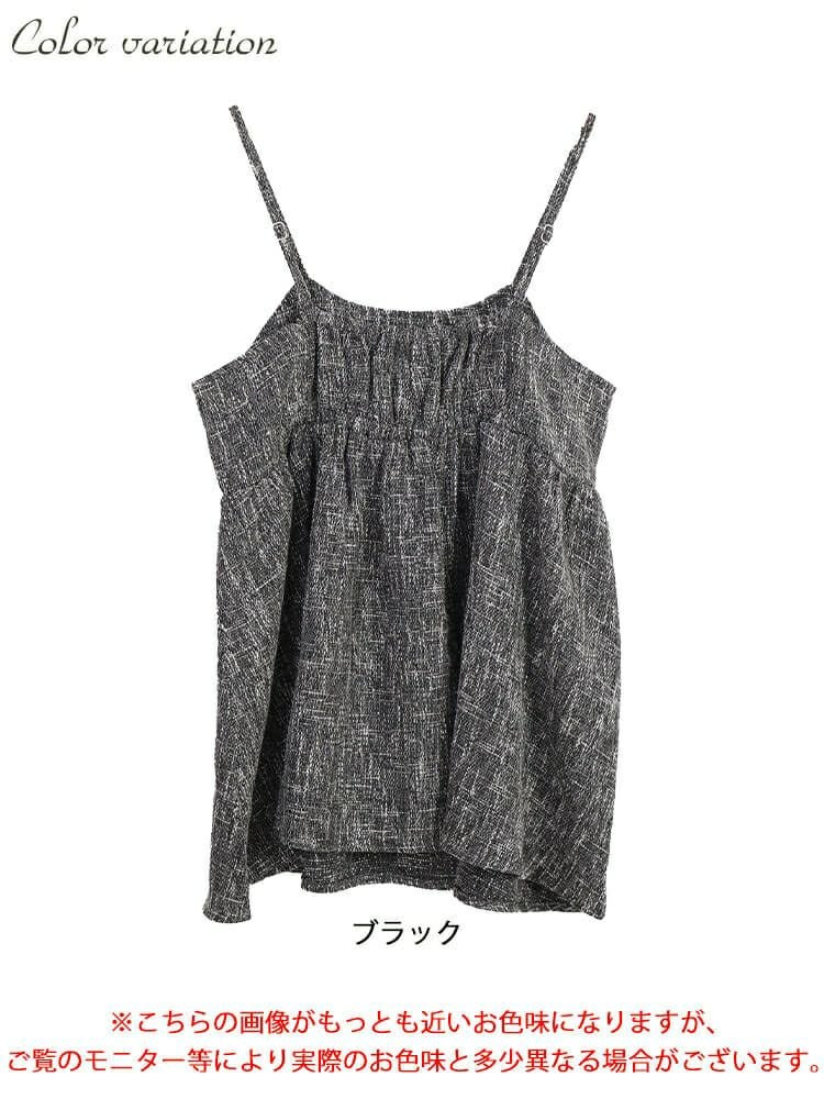 大きいサイズ レディース ツイードフレアキャミソールチュニック　tani-36735ll