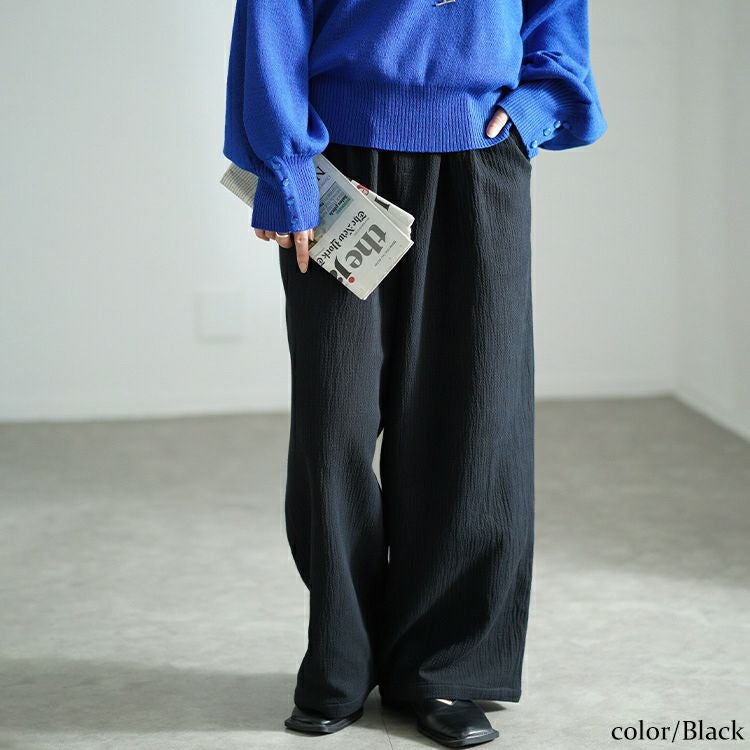 大きいサイズ レディース 発熱裏起毛フクレジャガードワイドパンツ　sw-0693