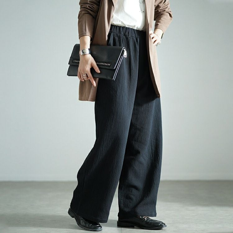 大きいサイズ レディース 発熱裏起毛フクレジャガードワイドパンツ　sw-0693