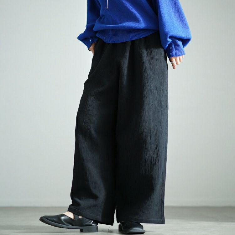 大きいサイズ レディース 発熱裏起毛フクレジャガードワイドパンツ　sw-0693