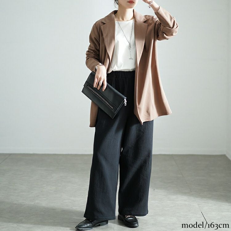 大きいサイズ レディース 発熱裏起毛フクレジャガードワイドパンツ　sw-0693