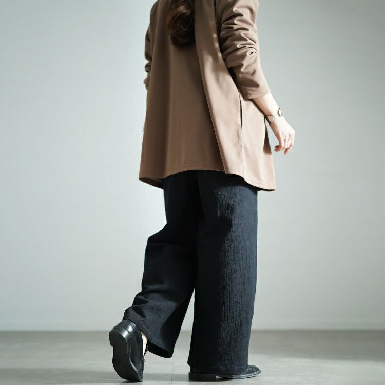 大きいサイズ レディース 発熱裏起毛フクレジャガードワイドパンツ　sw-0693