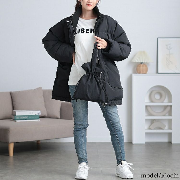 大きいサイズ レディース スタンドリブ中綿モンスタージャケット　maru-30070