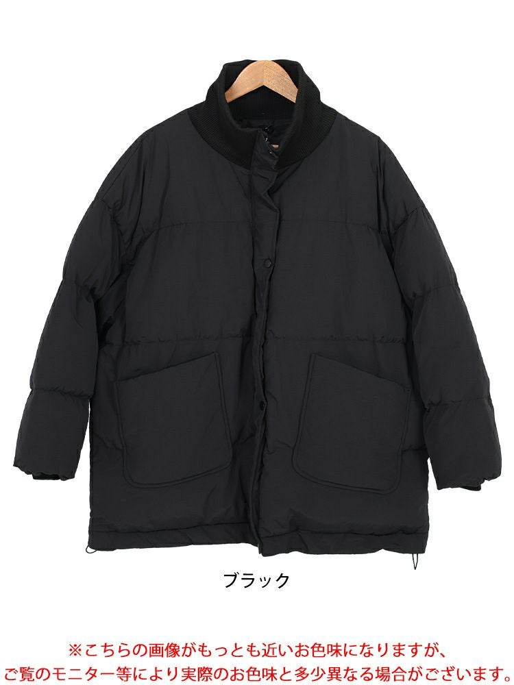 大きいサイズ レディース スタンドリブ中綿モンスタージャケット　maru-30070