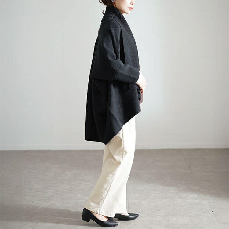 大きいサイズ レディース 上下2wayバイカラードルマンカーディガン　sw-0667