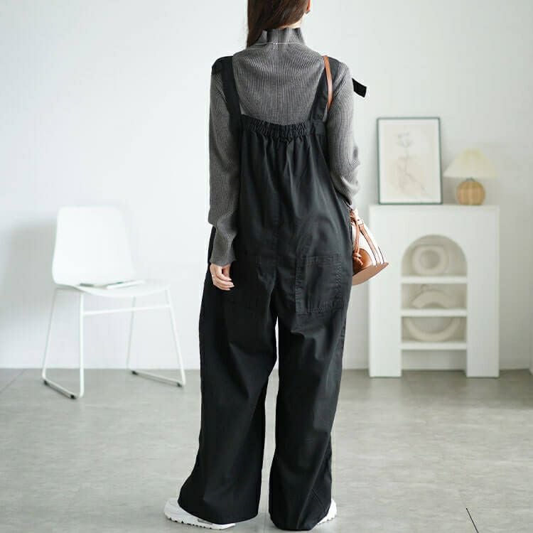 大きいサイズ レディース フロントジップサロペットパンツ　wc-0357