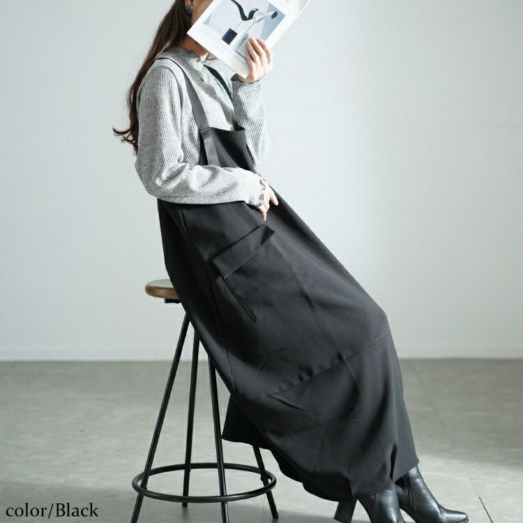 大きいサイズ レディース バックタックコクーンジャンパースカート　sw-0687