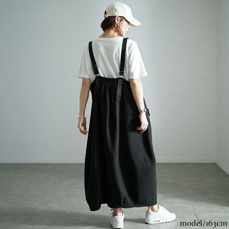 大きいサイズ レディース バックタックコクーンジャンパースカート　sw-0687