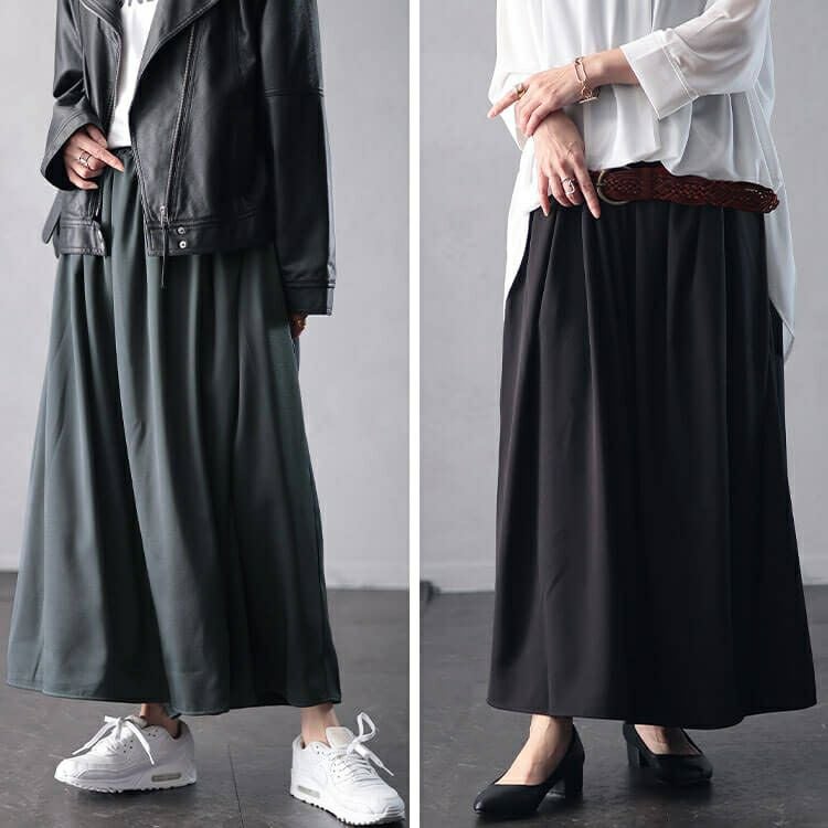 大きいサイズ レディース ラップギャザースカーチョ　nw-24041