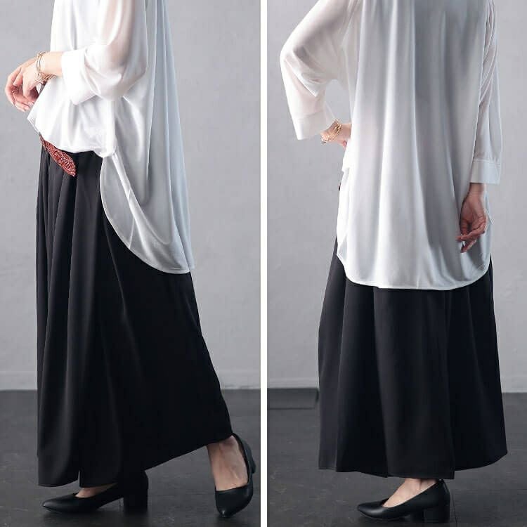 大きいサイズ レディース ラップギャザースカーチョ　nw-24041