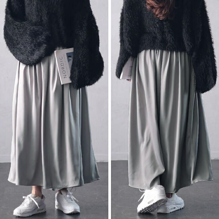 大きいサイズ レディース ラップギャザースカーチョ　nw-24041