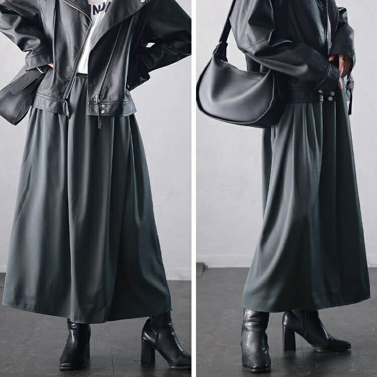 大きいサイズ レディース ラップギャザースカーチョ　nw-24041