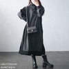 大きいサイズ レディース 裏起毛配色パーカーワンピース　plan-460014 チャコール