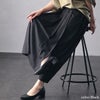 大きいサイズ レディース タックフレアレイヤードサルエルパンツ　u2-0101 ブラック