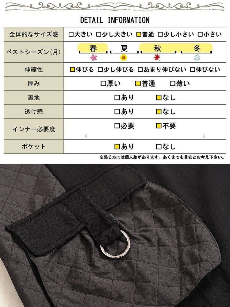 大きいサイズ レディース キルト配色ビッグポケットフーディーワンピース　u2-0099