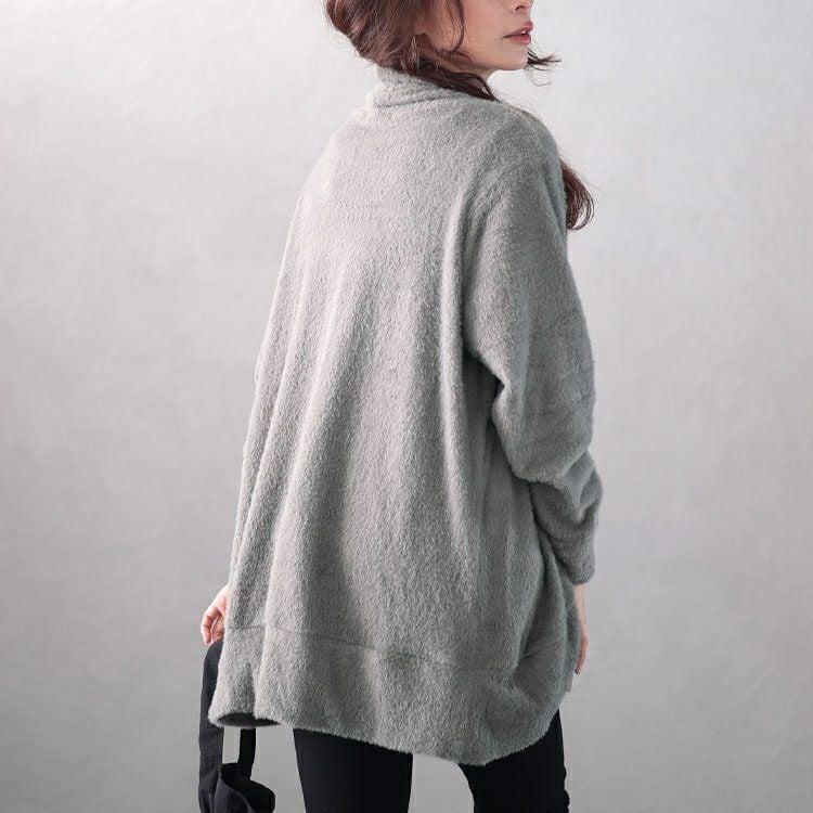 大きいサイズ レディース シャギーニットガウンカーディガン　jp508