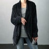 大きいサイズ レディース シャギーニットガウンカーディガン　jp508 ブラック