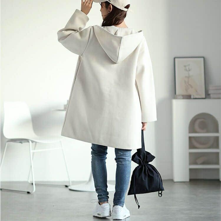 大きいサイズ レディース 裏リブジップフード付きコート　cpdai-640562