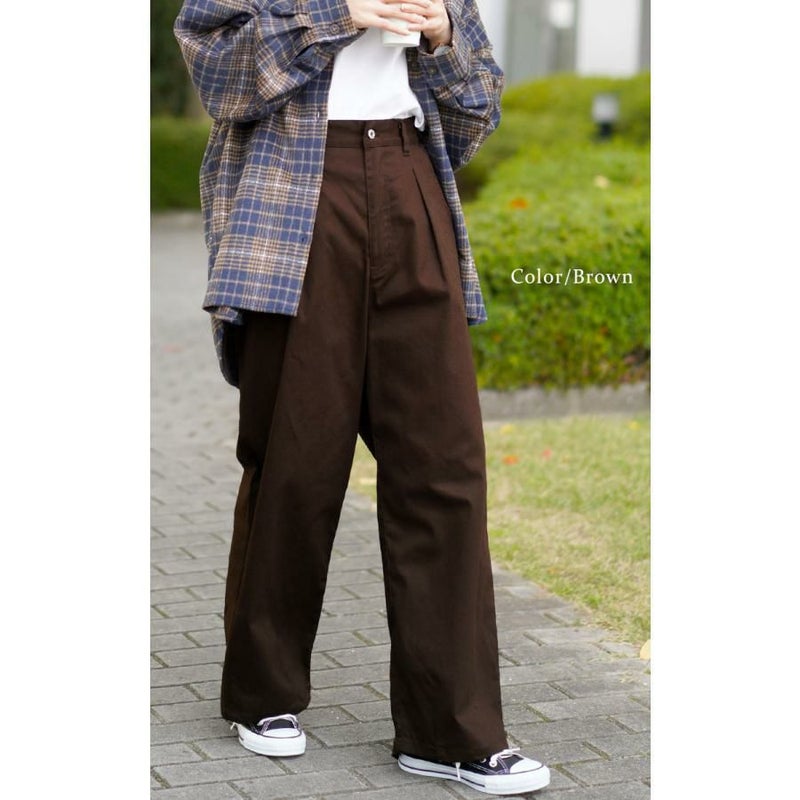 大きいサイズ レディース ストレッチコクーンパンツ　fem-545 ブラウン