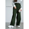 大きいサイズ レディース ストレッチコクーンパンツ　fem-545 モスグリーン