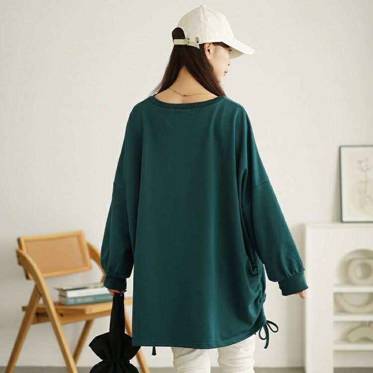 大きいサイズ レディース Vネックサイドドロストプルオーバー　bai-0165