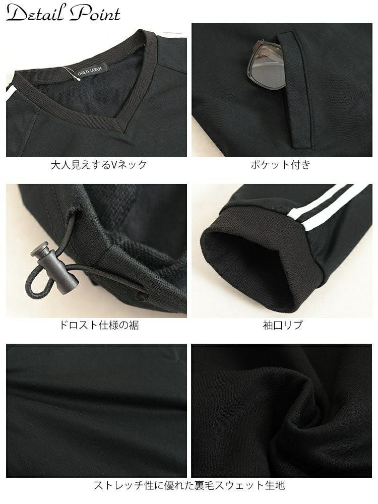 大きいサイズ レディース 裾ドロスト袖ラインラグランプルオーバー　bai-0163