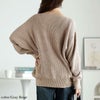 大きいサイズ レディース ボートネックドルマンリブニット　wn-0203 グレーベージュ