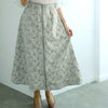 大きいサイズ レディース フロントジップふくれジャガードスカート　bro-0056 ミントグリーン