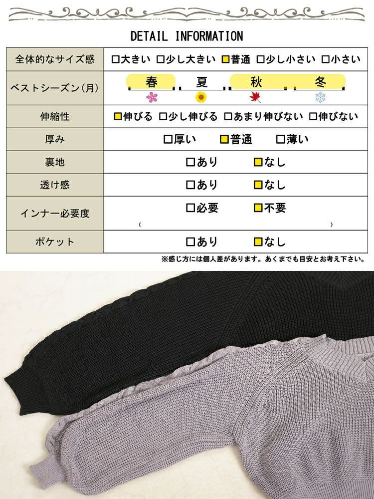 大きいサイズ レディース ショルダーカットニットワンピース　fem-542