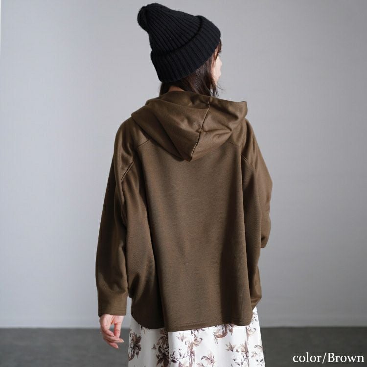 大きいサイズ レディース 花柄ドッキングパーカーワンピース sw-0699
