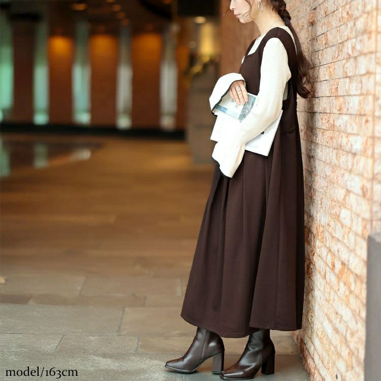 大きいサイズ レディース 前後2wayタックジャンパースカート　fem-546