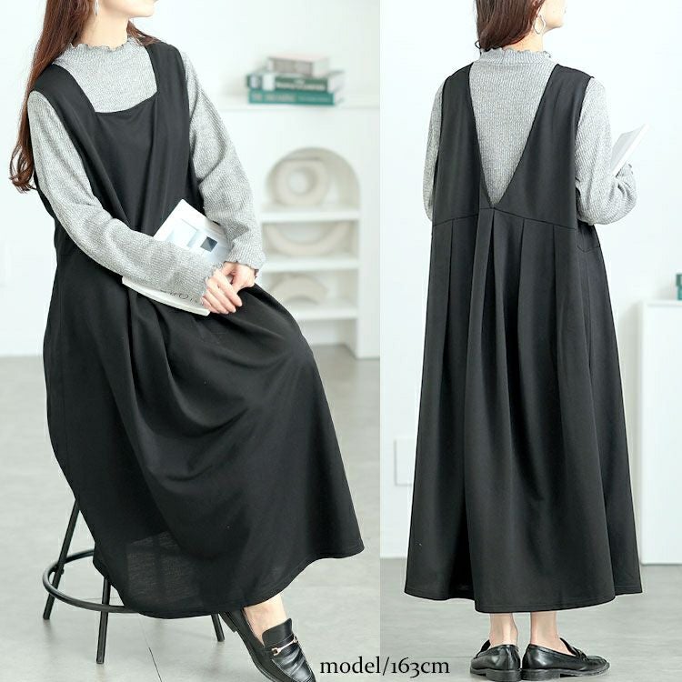 大きいサイズ レディース 前後2wayタックジャンパースカート　fem-546