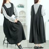 大きいサイズ レディース 前後2wayタックジャンパースカート　fem-546 ブラック