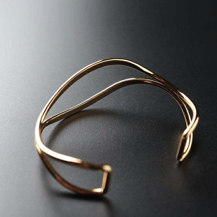 大きいサイズ レディース 2連ウェーブバングル　okbg265-38 【メール便可】