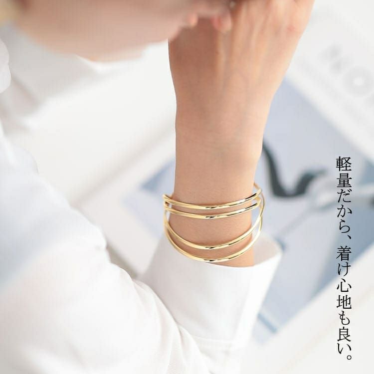 大きいサイズ レディース 4連ラインバングル　okbg8502-657