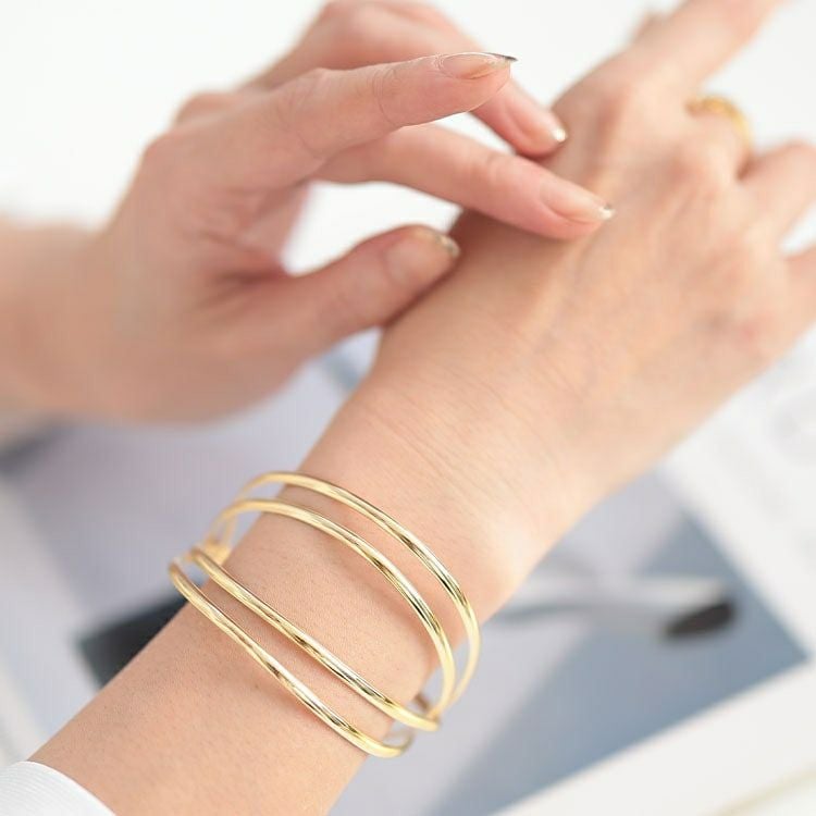 大きいサイズ レディース 4連ラインバングル　okbg8502-657