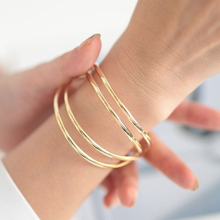 大きいサイズ レディース 4連ラインバングル　okbg8502-657