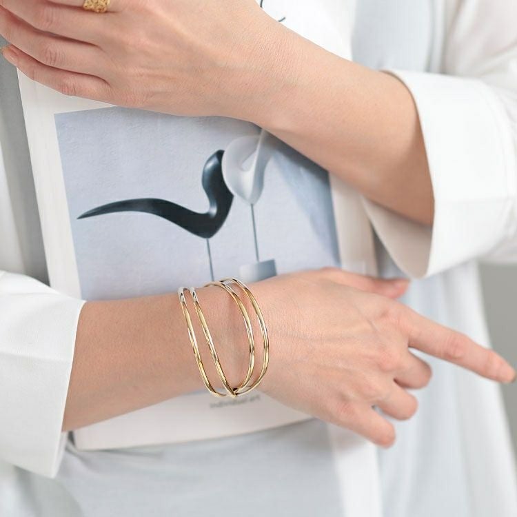 大きいサイズ レディース 4連ラインバングル　okbg8502-657