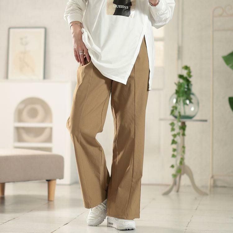 大きいサイズ レディース センターシームブーツカットパンツ　tog-1017 モカ