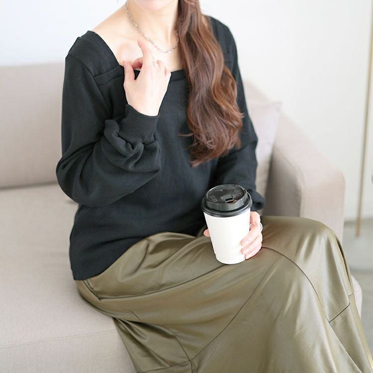 大きいサイズ レディース ボリューム袖スクエアネックプルオーバー　jp518