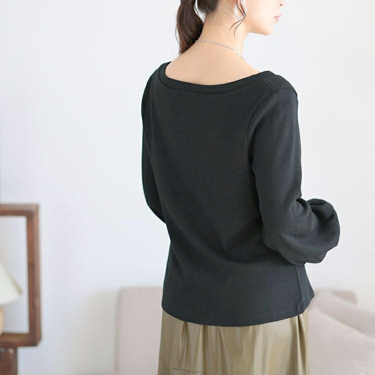 大きいサイズ レディース ボリューム袖スクエアネックプルオーバー　jp518