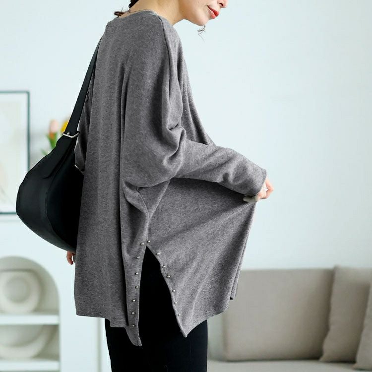 大きいサイズ レディース 肩レースVネックドルマンプルオーバー　jp517