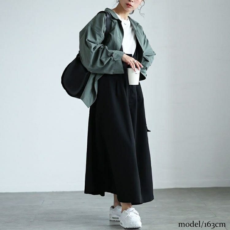 大きいサイズ レディース ショルダーベルトフレアジャンパースカート　sw-0684