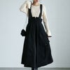 大きいサイズ レディース ショルダーベルトフレアジャンパースカート　sw-0684 ブラック